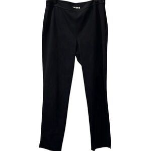 St.John Navy stretch ankle length pants side slit,zipper & interior button Size8